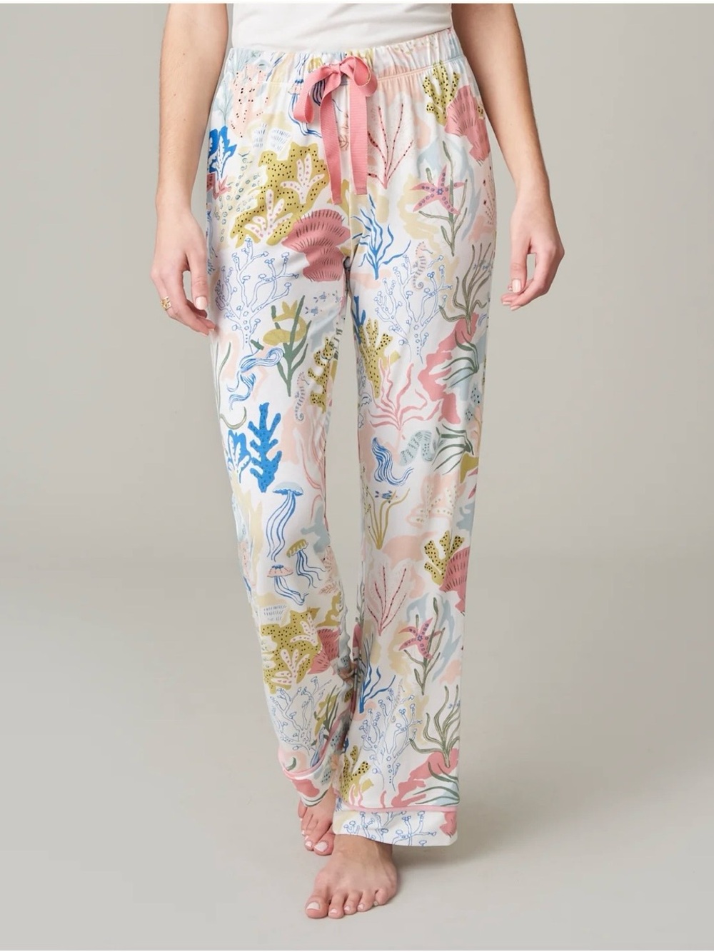 Spartina 449 Pajama Pant Seafoam Mermaids Coral Reef Drawstring Size NWOT